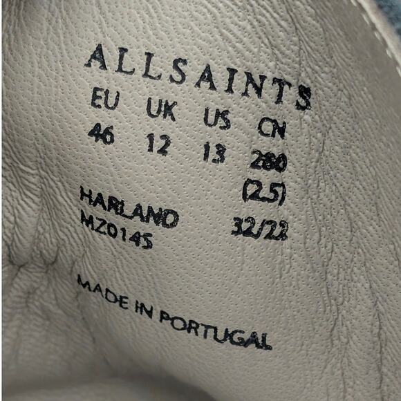 AllSaints Harland Cap Toe Ankle Boots Lace-Up Men's Black Size US13 EU46 - Picture 5 of 11